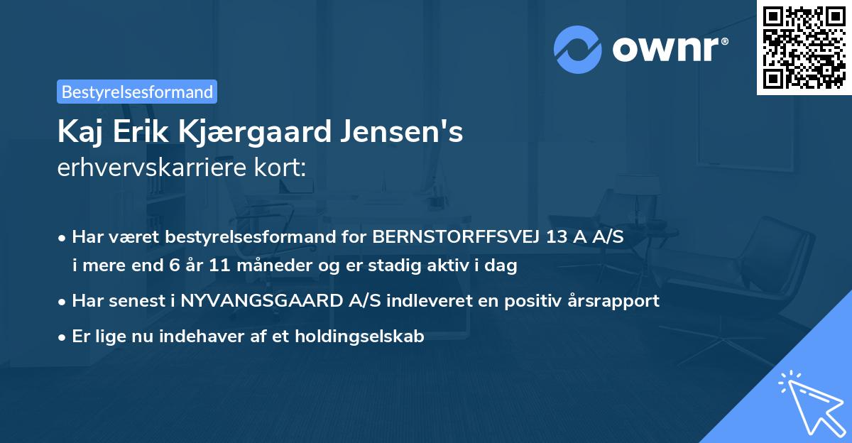 Kaj Erik Kjærgaard Jensen's erhvervskarriere kort