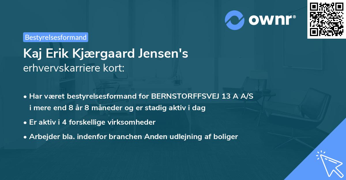 Kaj Erik Kjærgaard Jensen's erhvervskarriere kort
