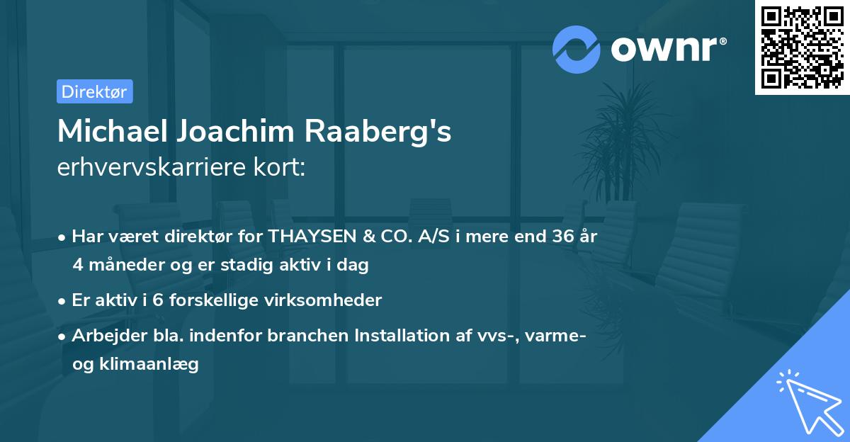 Michael Joachim Raaberg's erhvervskarriere kort