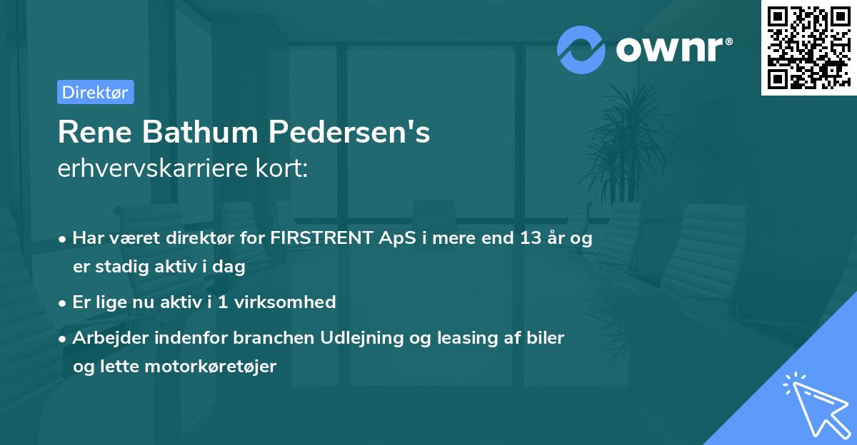 Rene Bathum Pedersen's erhvervskarriere kort
