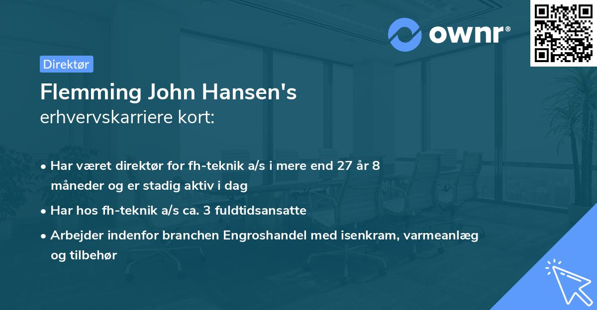 Flemming John Hansen's erhvervskarriere kort