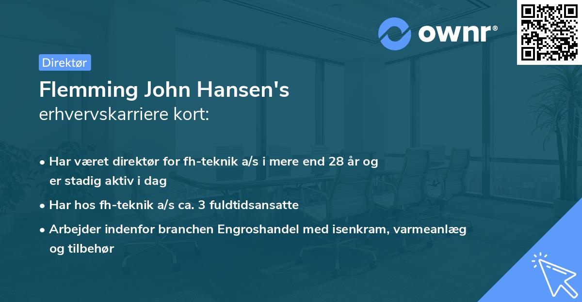 Flemming John Hansen's erhvervskarriere kort