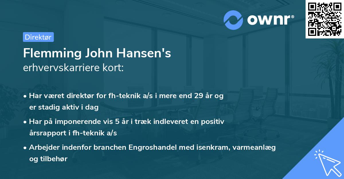Flemming John Hansen's erhvervskarriere kort