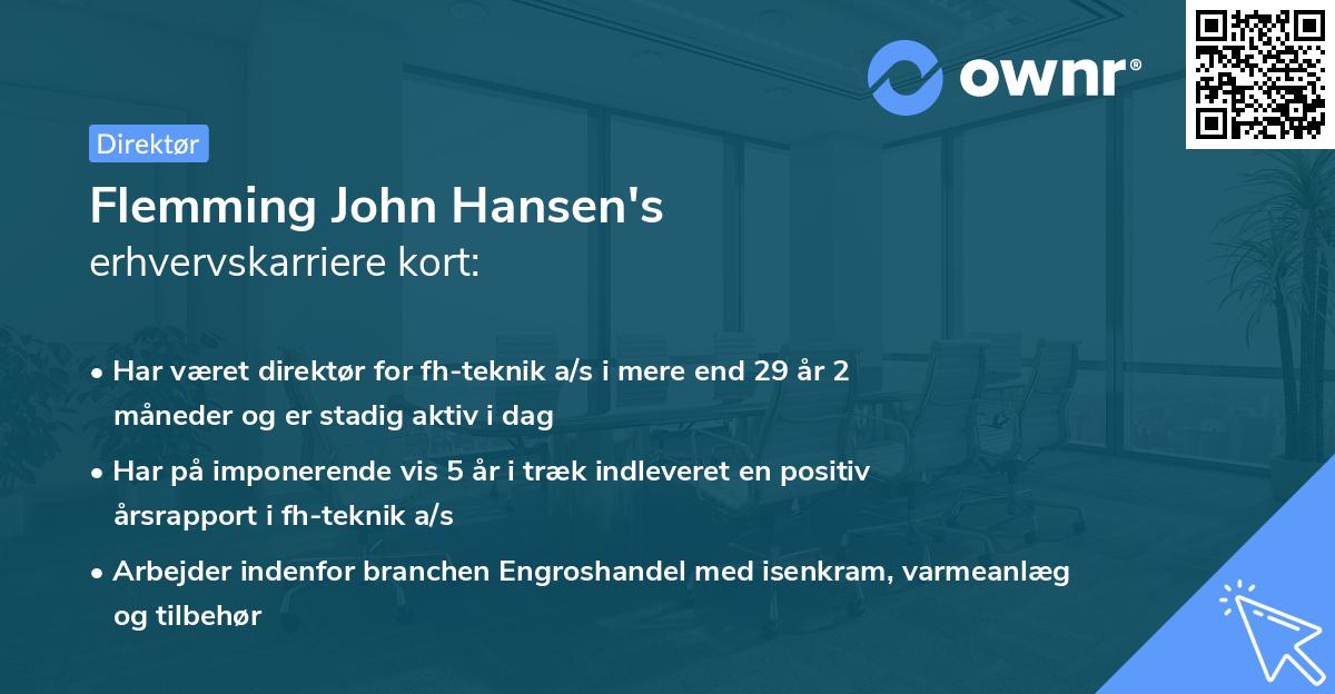 Flemming John Hansen's erhvervskarriere kort