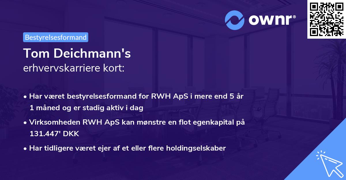 Tom Deichmann's erhvervskarriere kort