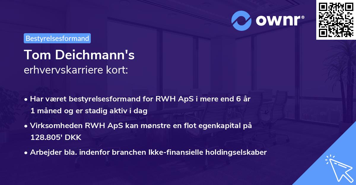 Tom Deichmann's erhvervskarriere kort