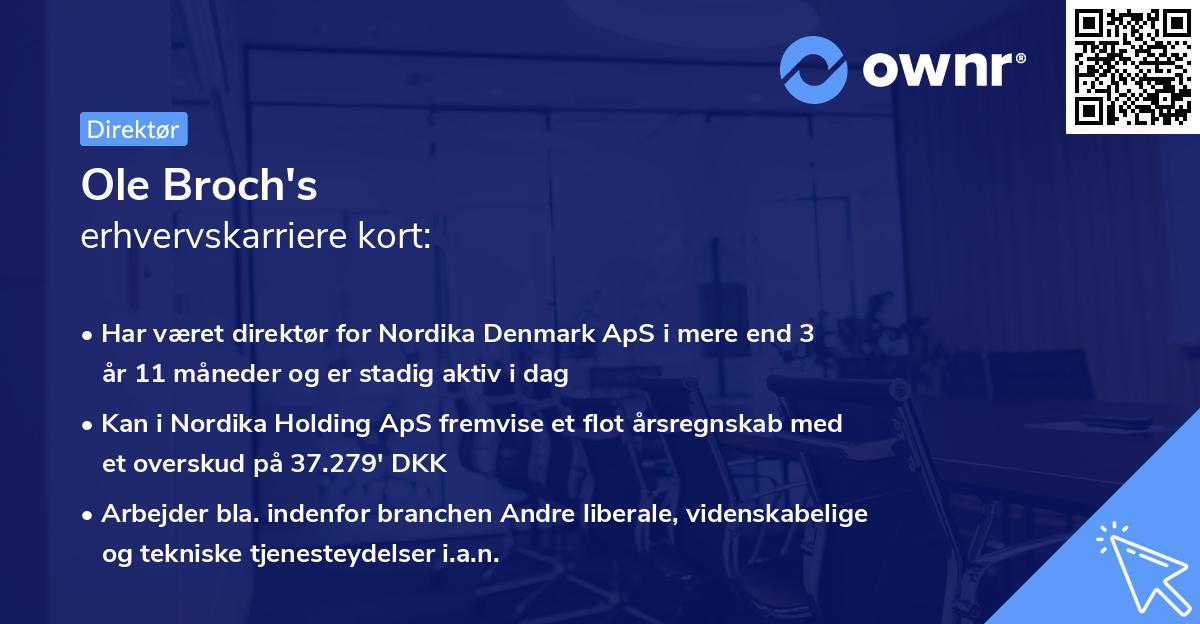 Ole Broch's erhvervskarriere kort