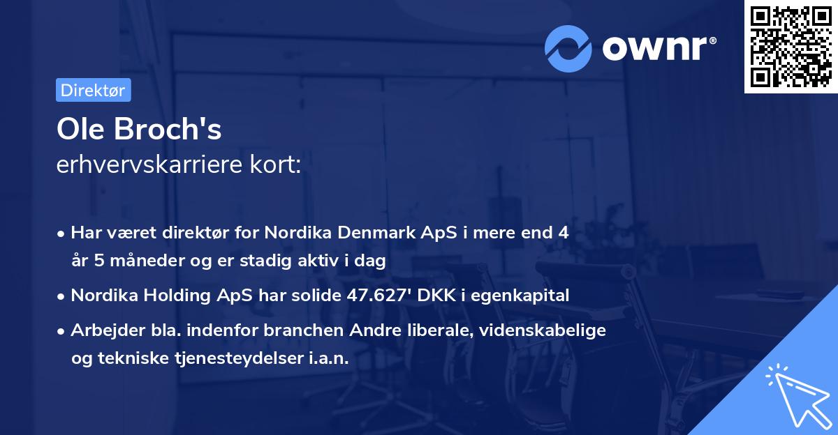 Ole Broch's erhvervskarriere kort