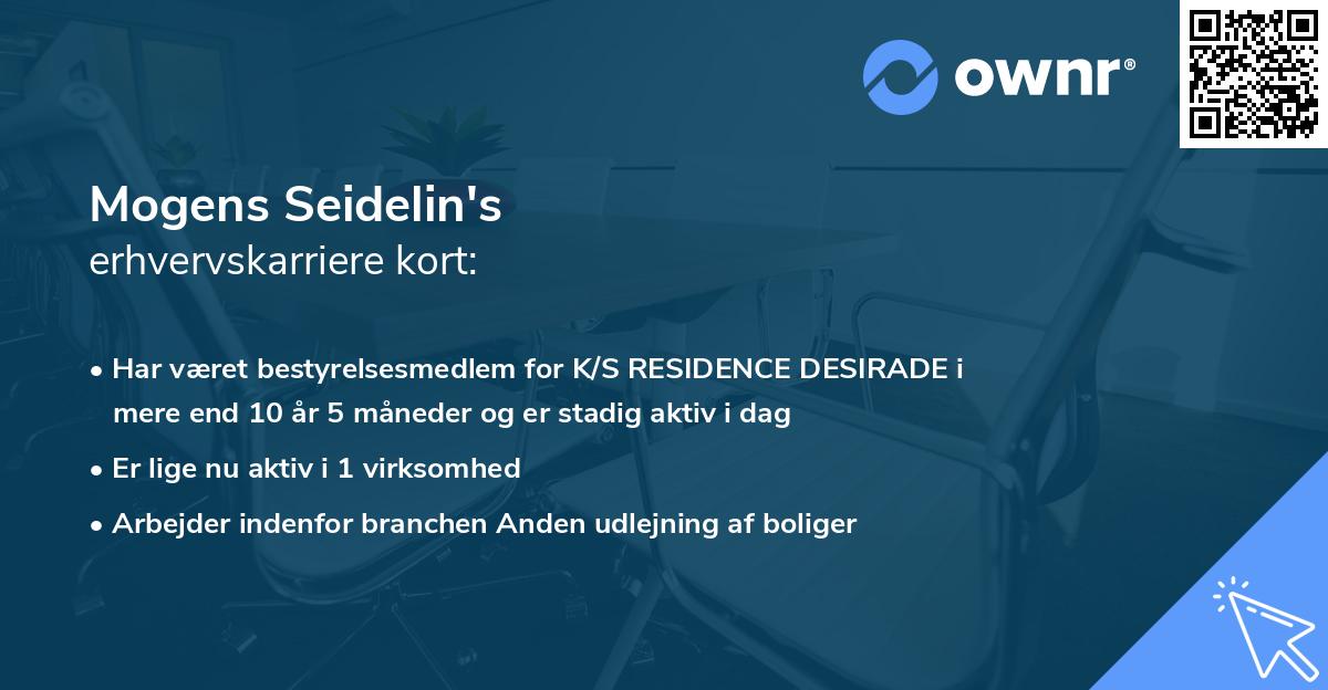 Mogens Seidelin's erhvervskarriere kort