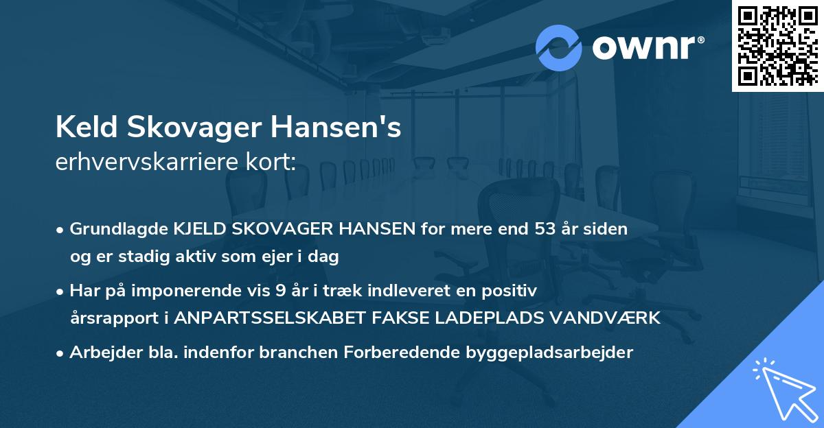 Keld Skovager Hansen's erhvervskarriere kort