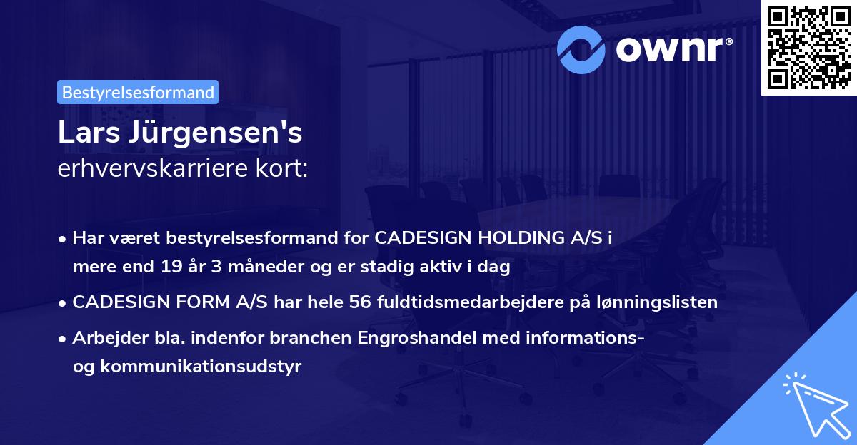 Lars Jürgensen's erhvervskarriere kort