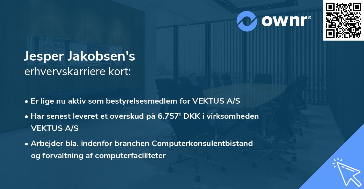 Jesper Jakobsen's erhvervskarriere kort