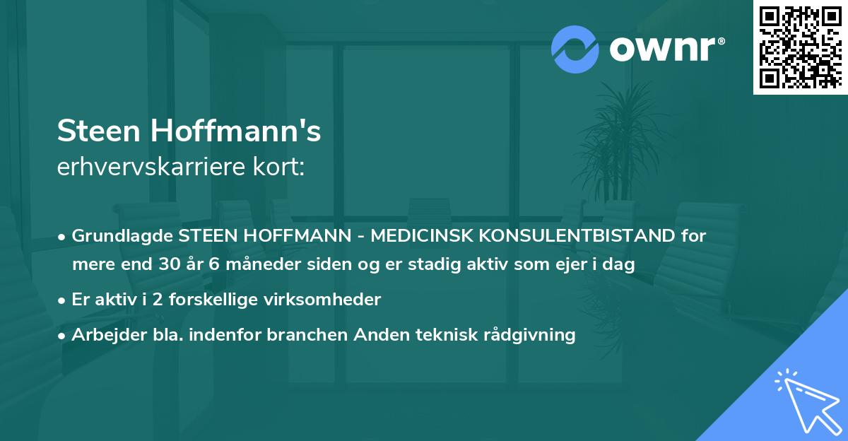 Steen Hoffmann's erhvervskarriere kort