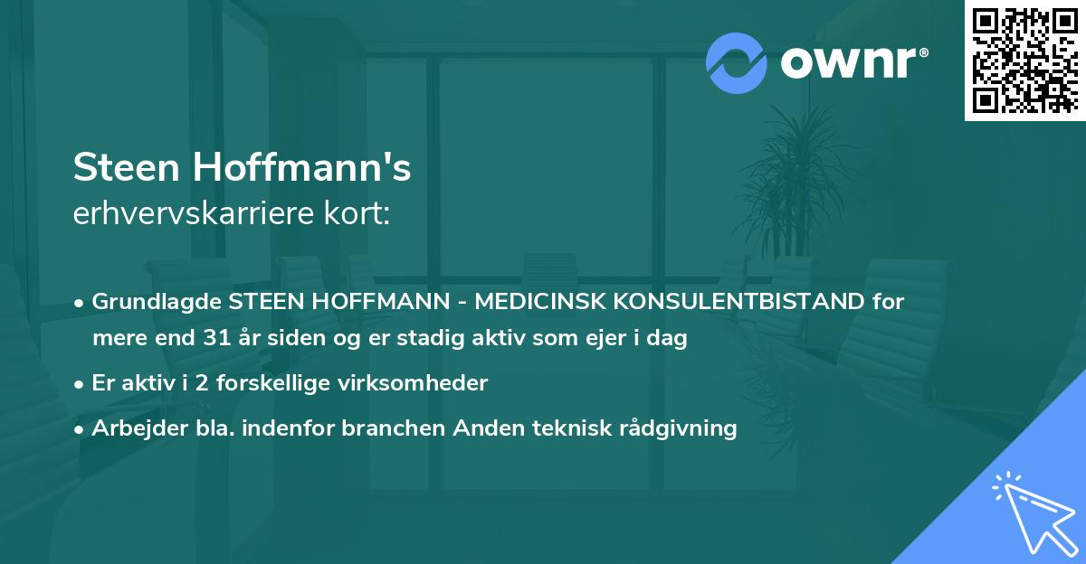 Steen Hoffmann's erhvervskarriere kort