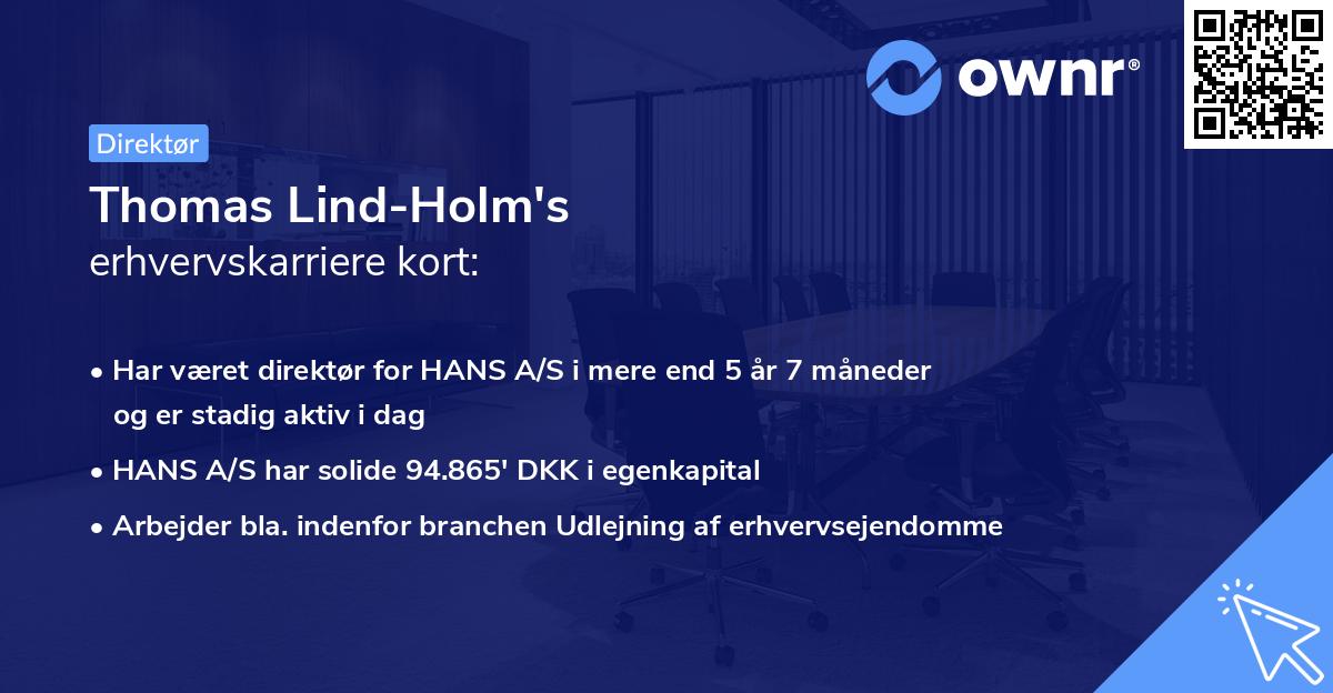 Thomas Lind-Holm's erhvervskarriere kort
