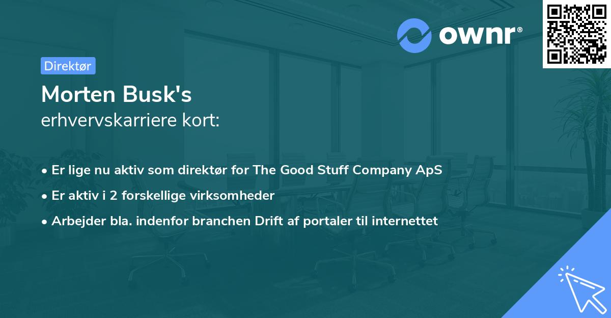 Morten Busk's erhvervskarriere kort