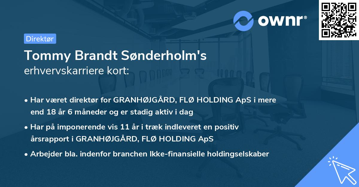 Tommy Brandt Sønderholm's erhvervskarriere kort