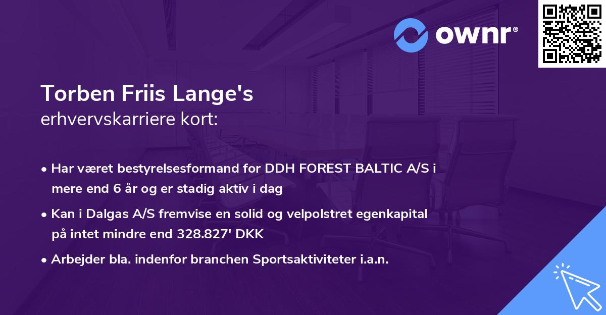 Torben Friis Lange's erhvervskarriere kort