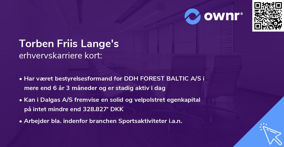 Torben Friis Lange's erhvervskarriere kort