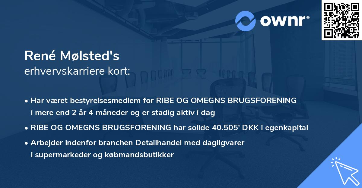 René Mølsted's erhvervskarriere kort