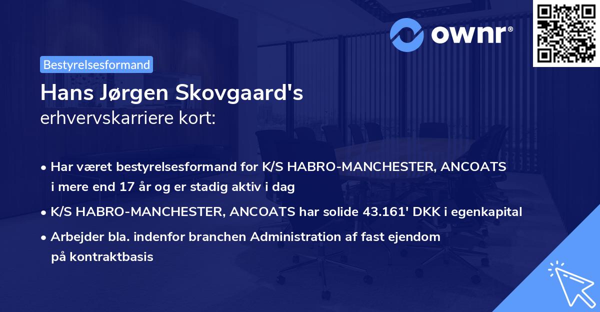 Hans Jørgen Skovgaard's erhvervskarriere kort