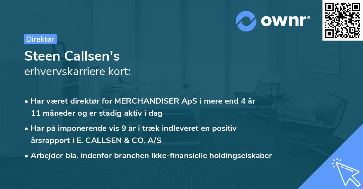 Steen Callsen's erhvervskarriere kort