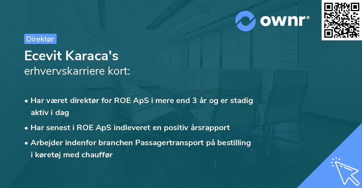 Ecevit Karaca's erhvervskarriere kort