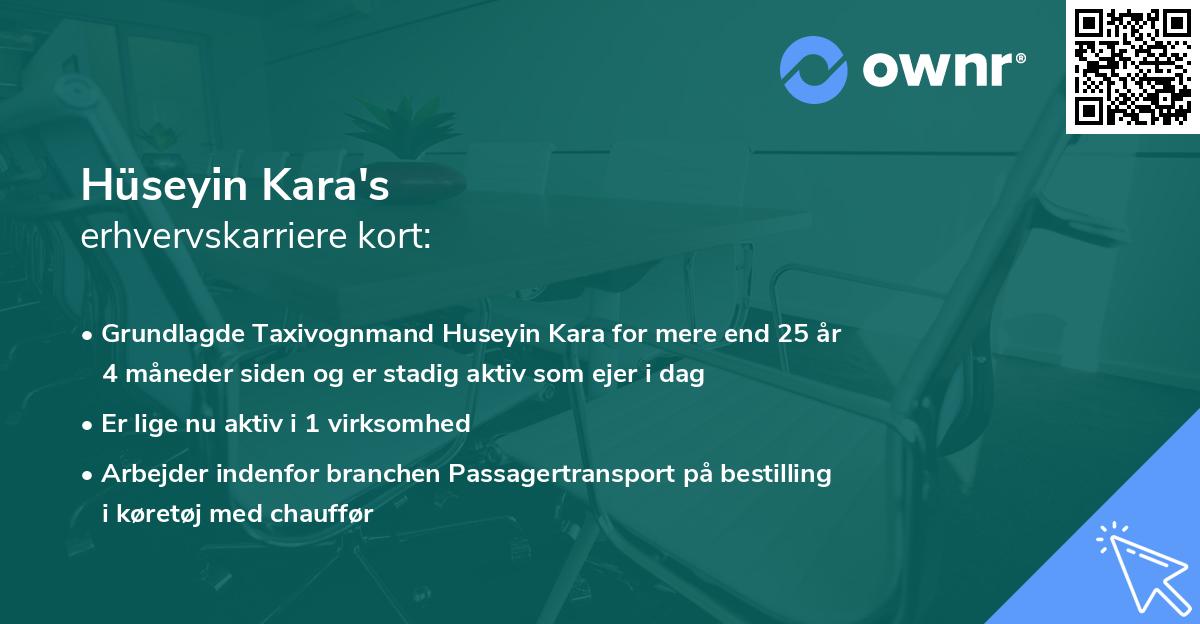 Hüseyin Kara's erhvervskarriere kort