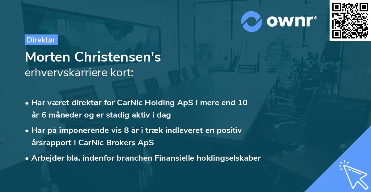 Morten Christensen's erhvervskarriere kort
