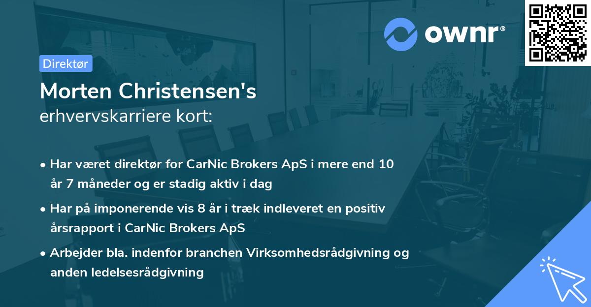 Morten Christensen's erhvervskarriere kort