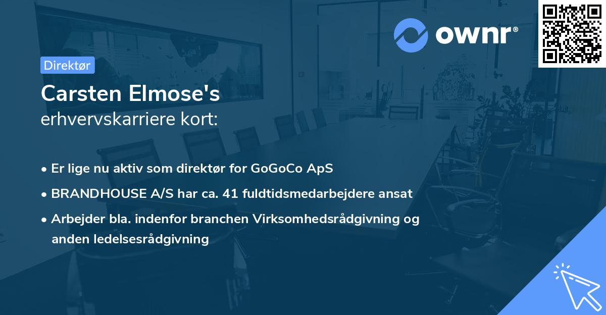 Carsten Elmose's erhvervskarriere kort