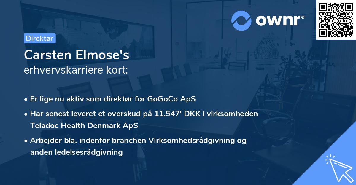 Carsten Elmose's erhvervskarriere kort