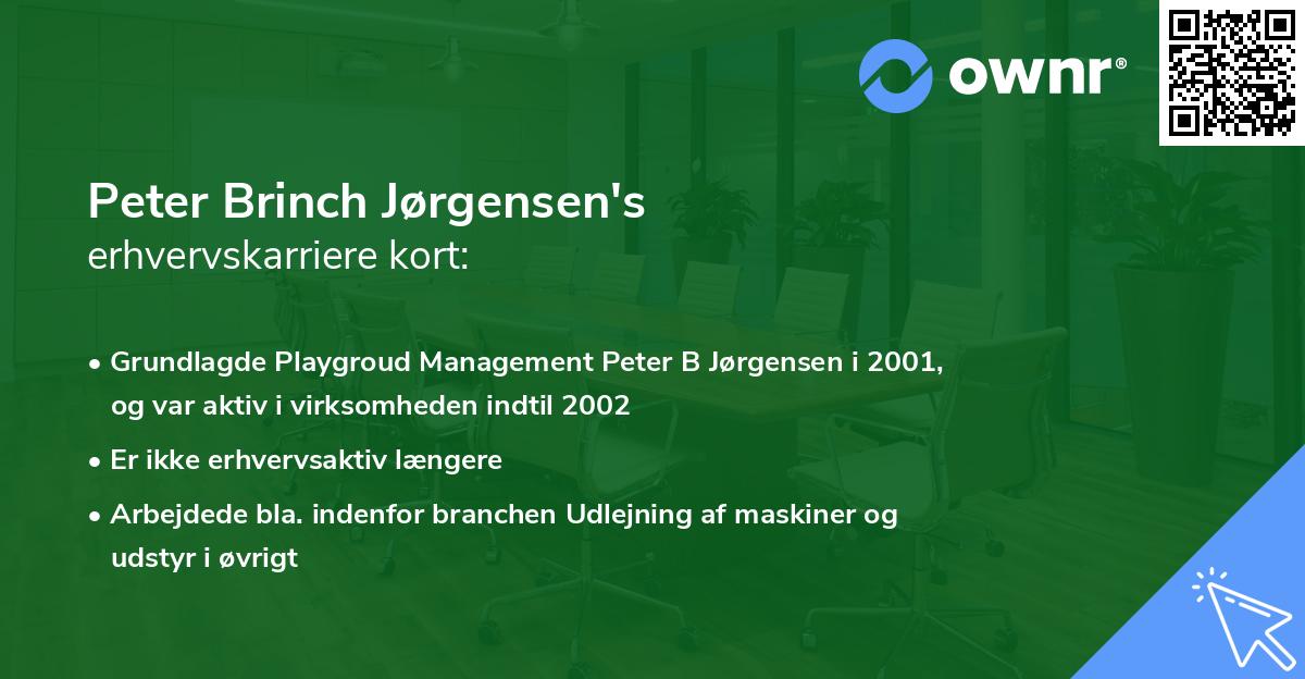 Peter Brinch Jørgensen's erhvervskarriere kort