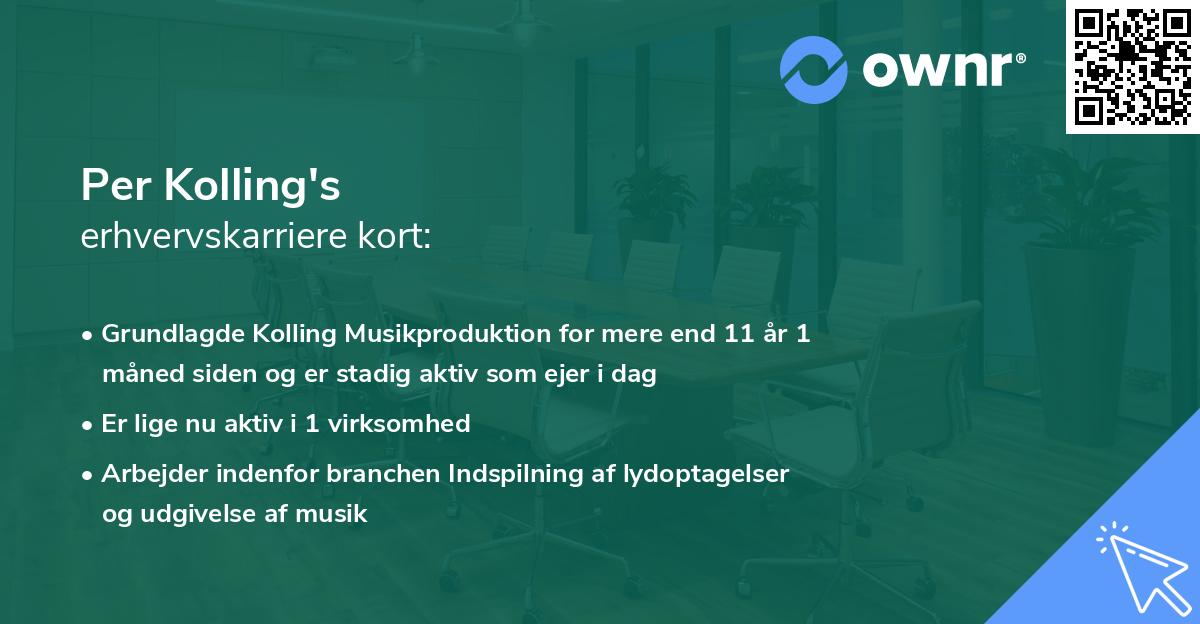 Per Kolling's erhvervskarriere kort