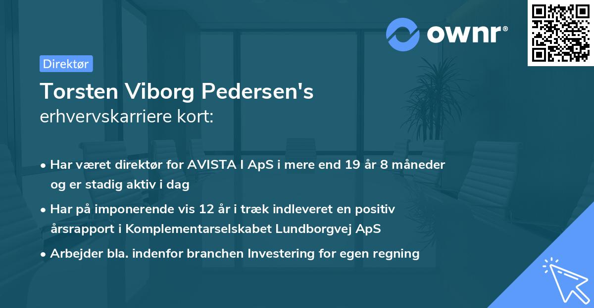 Torsten Viborg Pedersen's erhvervskarriere kort
