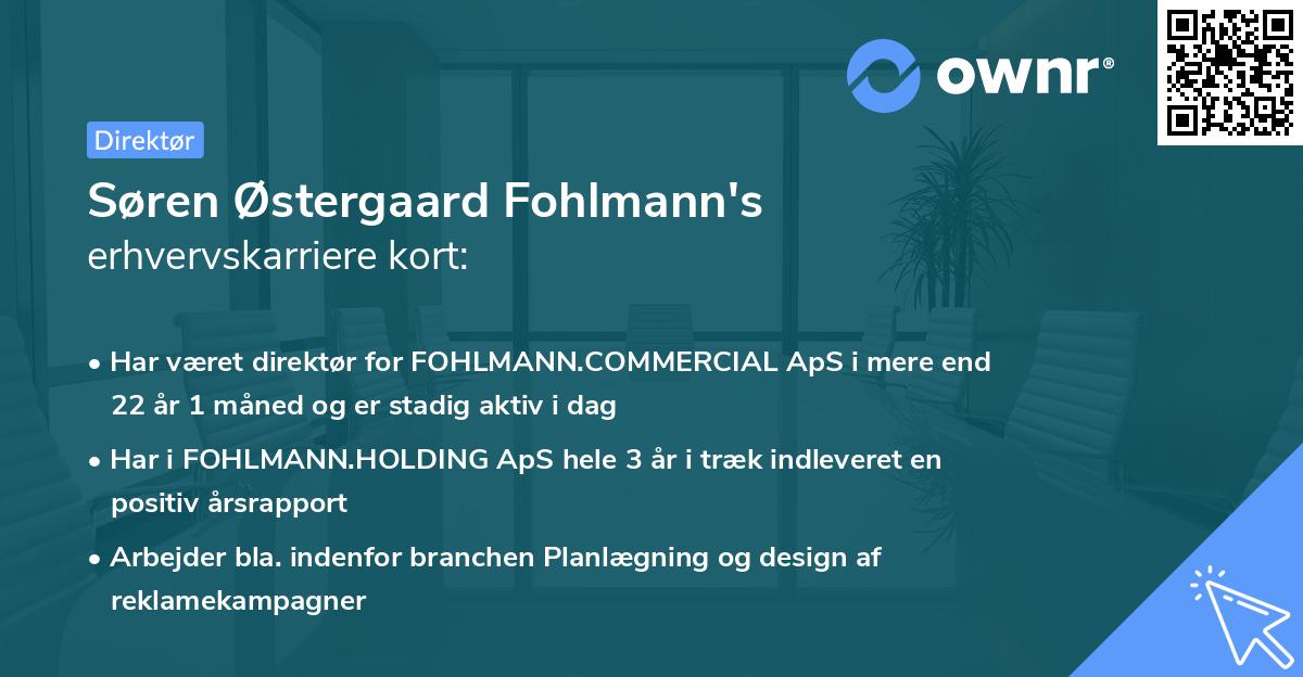 Søren Østergaard Fohlmann's erhvervskarriere kort