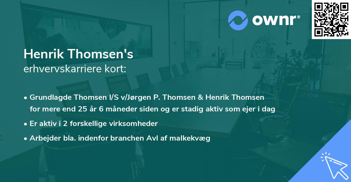 Henrik Thomsen's erhvervskarriere kort