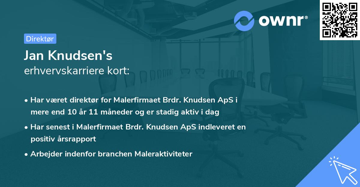 Jan Knudsen's erhvervskarriere kort
