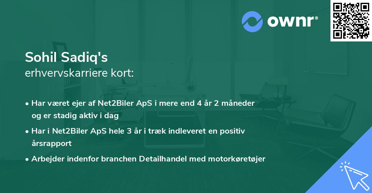 Sohil Sadiq's erhvervskarriere kort
