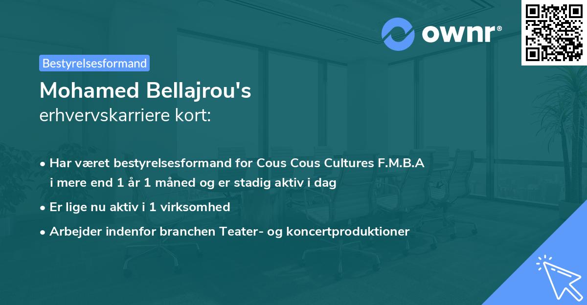 Mohamed Bellajrou's erhvervskarriere kort