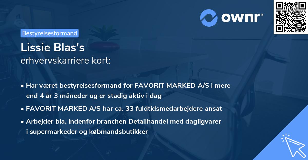 Lissie Blas's erhvervskarriere kort