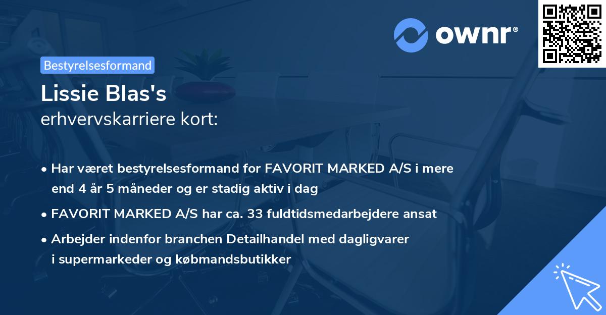 Lissie Blas's erhvervskarriere kort