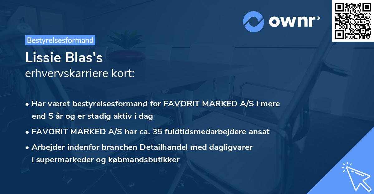 Lissie Blas's erhvervskarriere kort