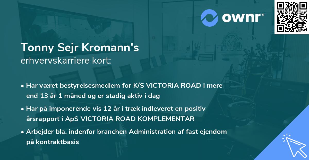 Tonny Sejr Kromann's erhvervskarriere kort