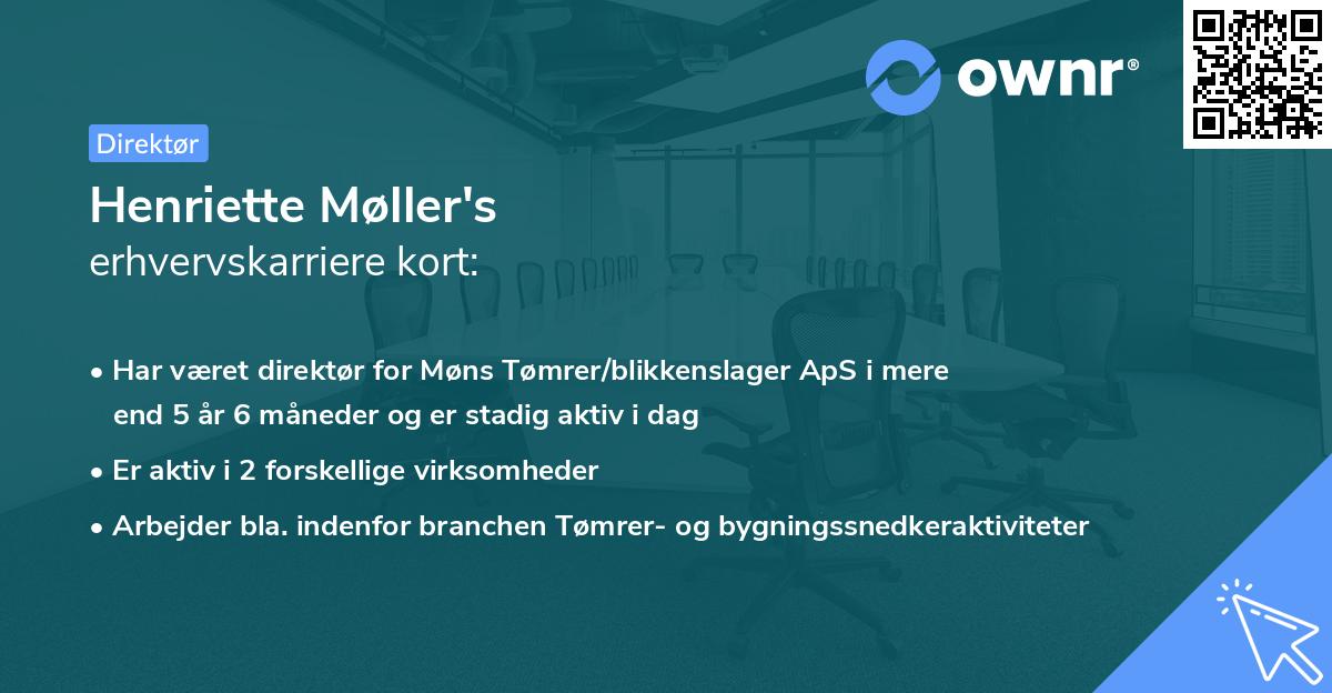 Henriette Møller's erhvervskarriere kort
