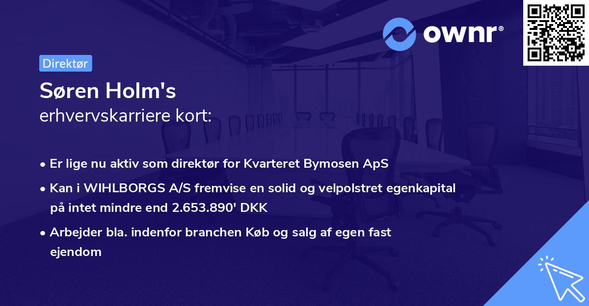 Søren Holm's erhvervskarriere kort