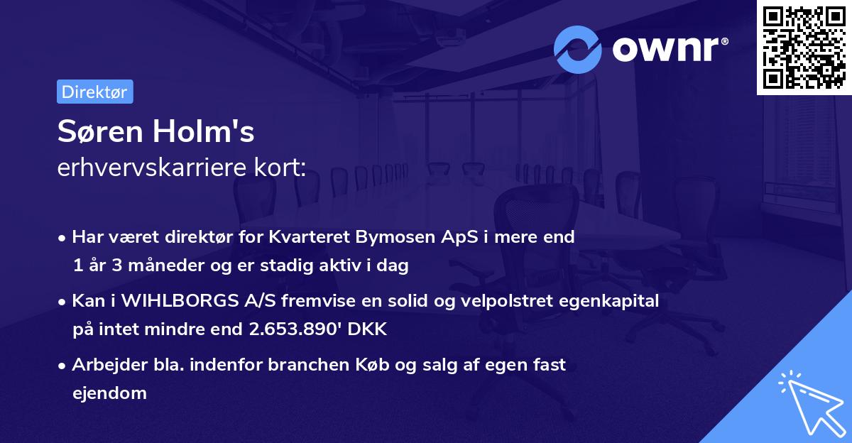 Søren Holm's erhvervskarriere kort