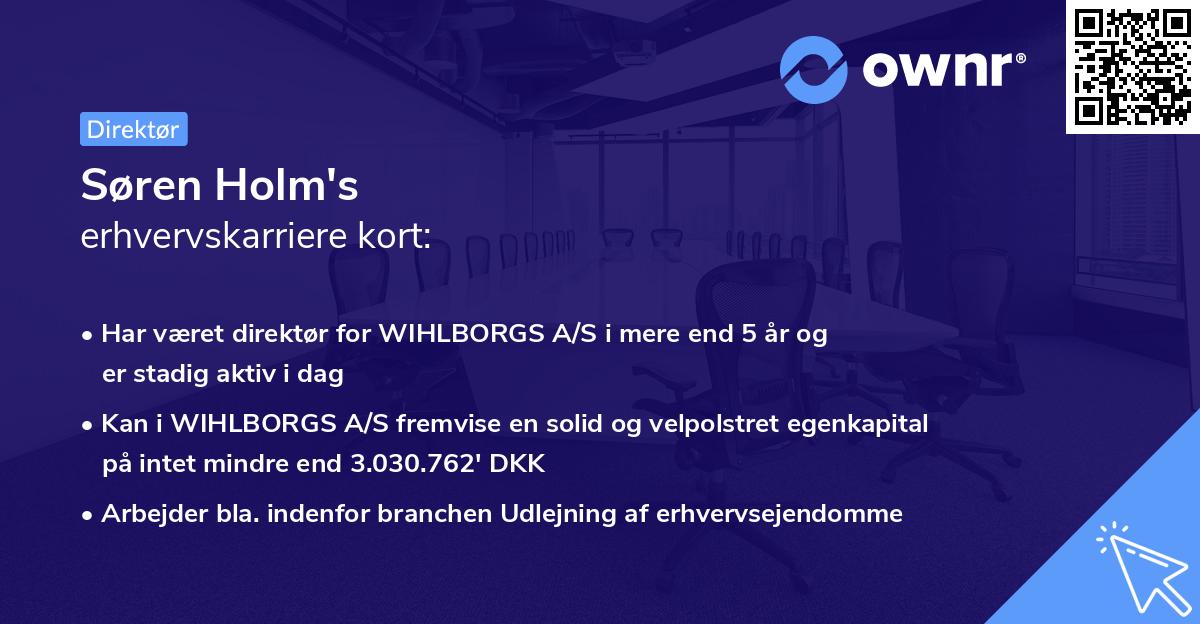 Søren Holm's erhvervskarriere kort