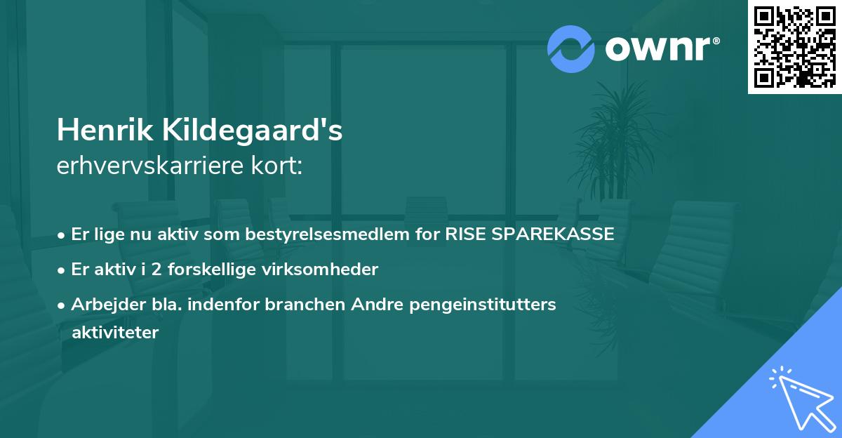Henrik Kildegaard's erhvervskarriere kort