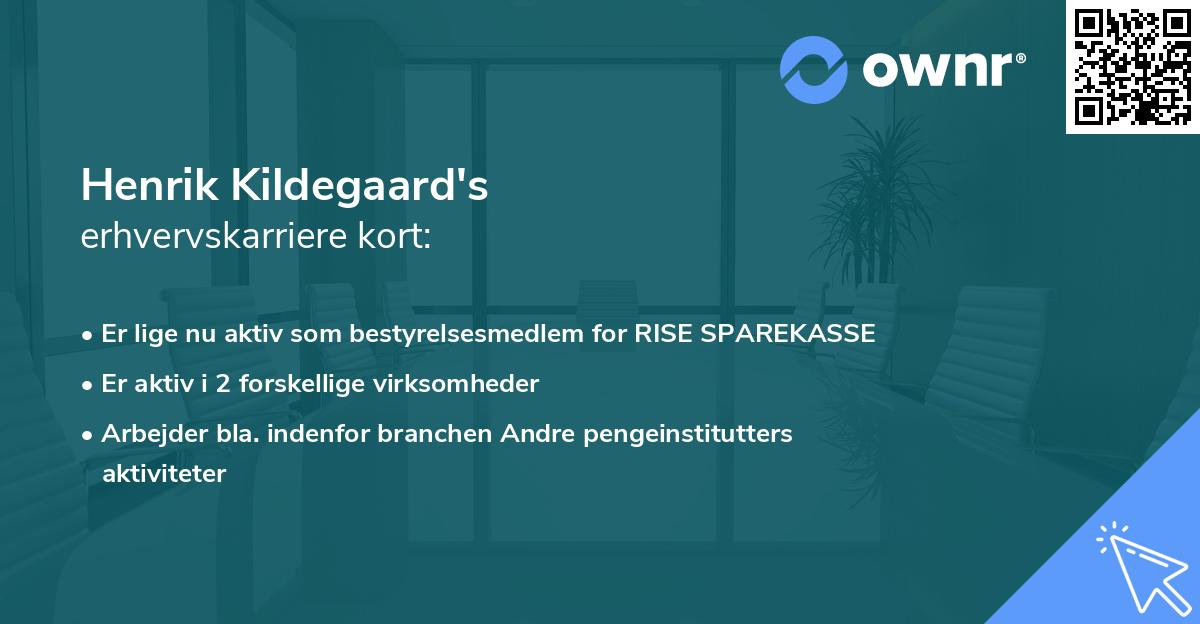 Henrik Kildegaard's erhvervskarriere kort